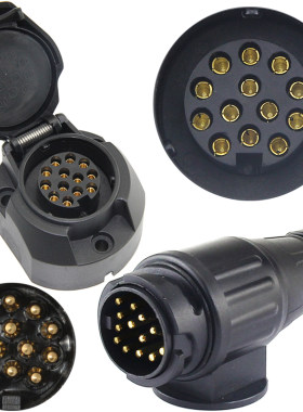 欧标13芯针拖车公母头13孔G550 r400坦克300长城越野炮电源连接器