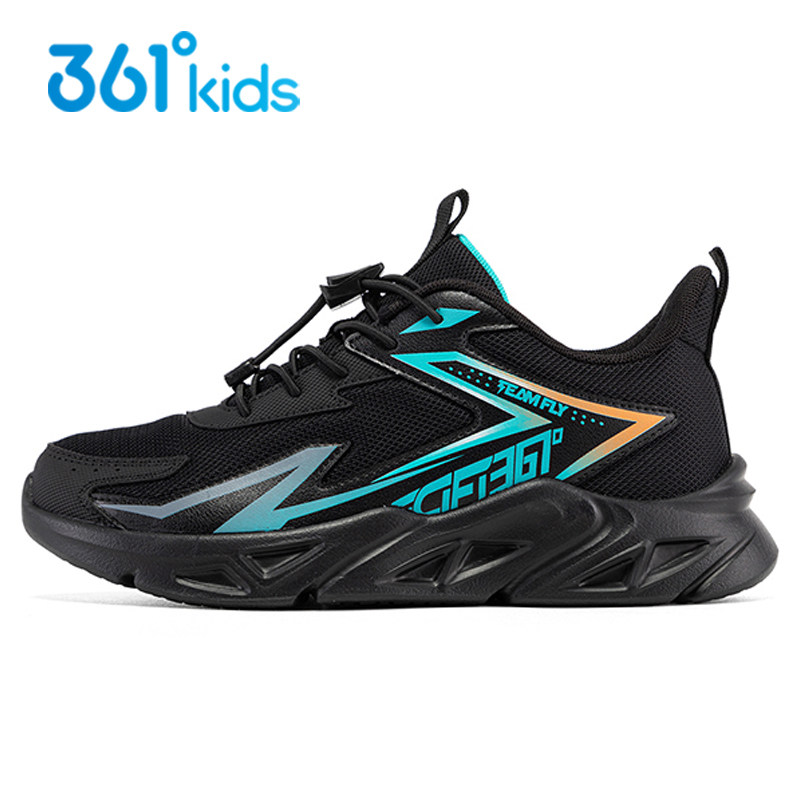 361童鞋男童儿童运动鞋黑色春秋季新款儿童中大童网面透气跑步鞋