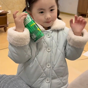 睡衣女童冬三层夹棉家居服加厚加厚可外穿儿童居家服女孩