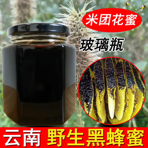 云南黑蜂蜜纯正天然正宗土蜂蜜高原米团花蜜野生悬崖蜜高山纯蜂蜜