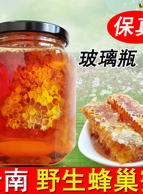 野生蜂巢蜜嚼着吃纯正天然正宗云南土蜂蜜切块巢蜜棠玛蜂窝蜜500g