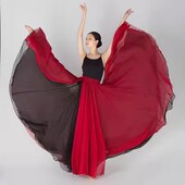 720度两面穿舞蹈长裙古典舞中国风半身纱裙跳舞裙演出表演大摆裙