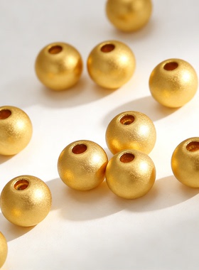 福豆金社足金999黄金小金珠散珠圆珠纯净转运珠小珠子手饰