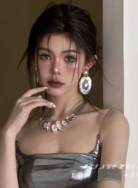 美诺婚饰欧美金属椭圆礼服配饰