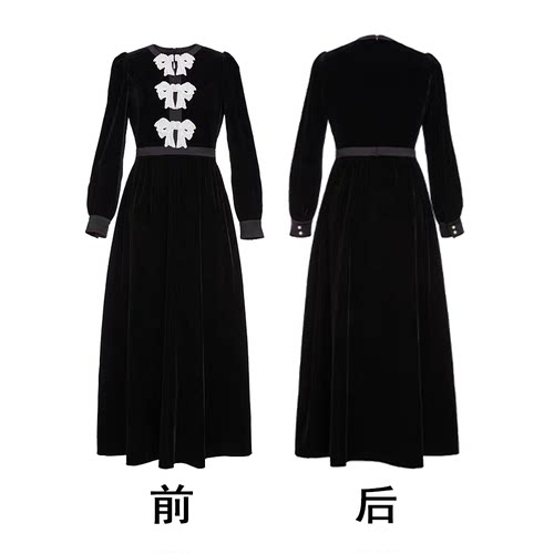 裙长118左右【晓雯姐妹x深圳OCT】KQ6038 真丝丝绒高定款连衣裙