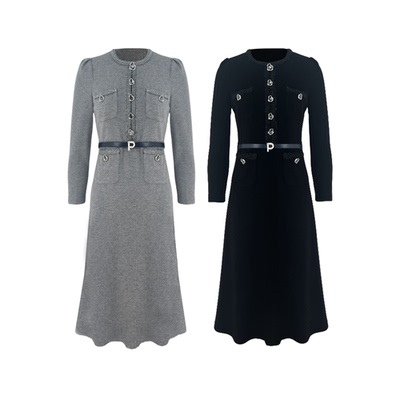 裙长108【晓雯姐妹x深圳OCT王者归来】MD6002羊毛＋真丝连衣裙