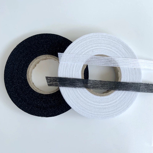 服装辅料 窄条无纺夹丝嵌条 拉条 粘合衬黑白1/1.5/2.0cm有胶纸衬