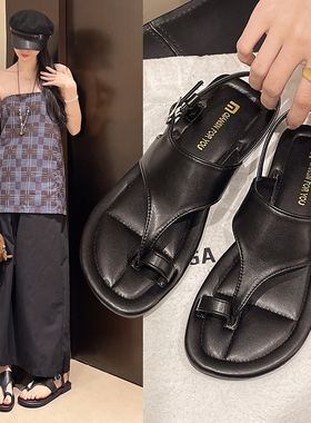 小众套趾罗马凉鞋女2026夏季新款软底防滑沙滩休闲百搭配裙子凉鞋