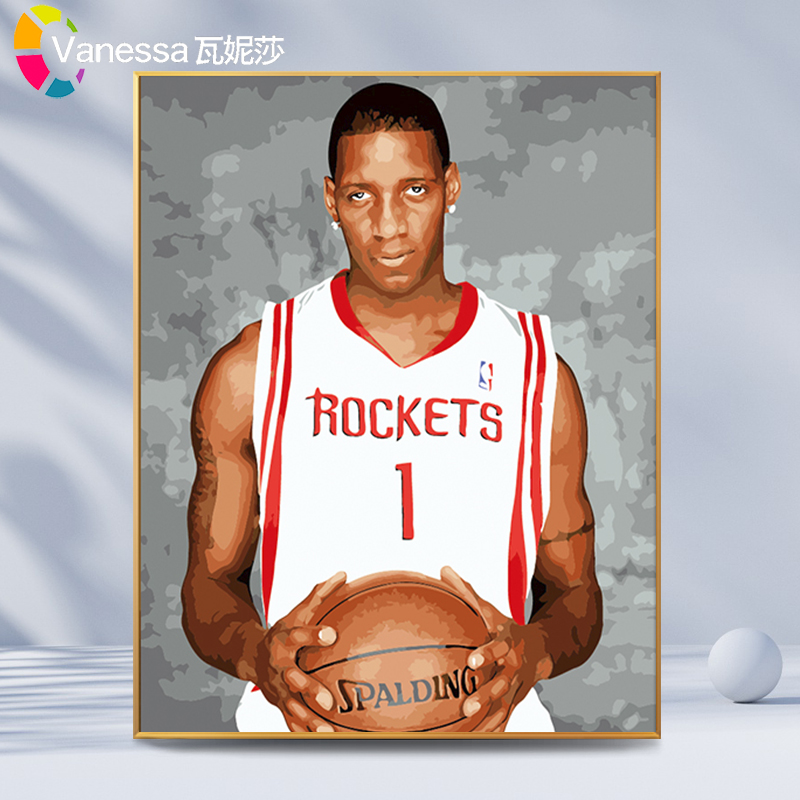 数字油画diy科比nba篮球人物明星填色填充手工手绘油彩画礼物解闷