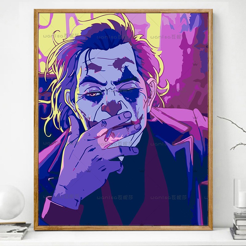 画画diy数字油画填充填色小丑抽象派人物手工手绘涂色涂鸦油彩画