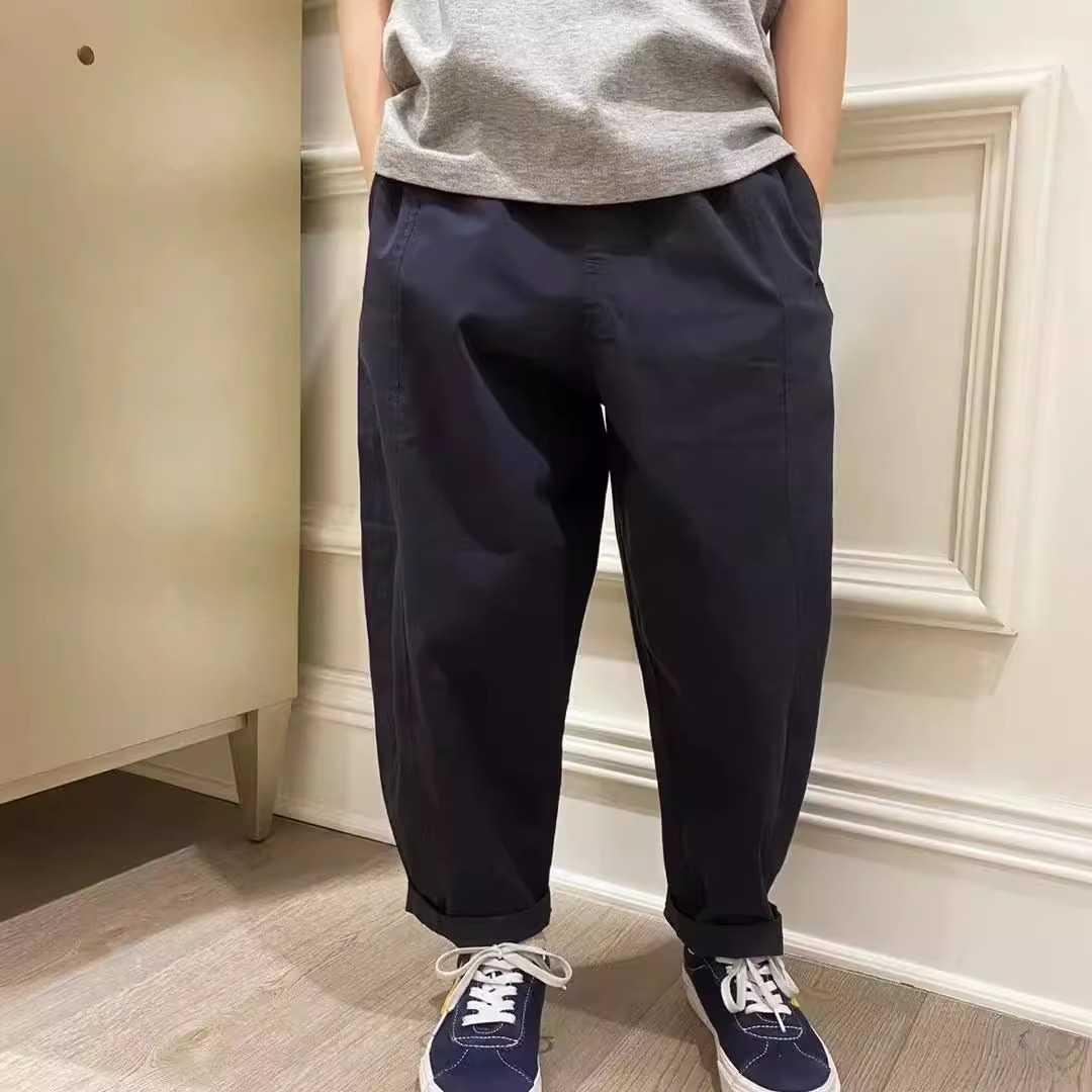 萝卜裤纯棉梭织长裤春款日系中大童工装裤休闲收口西装裤子男童