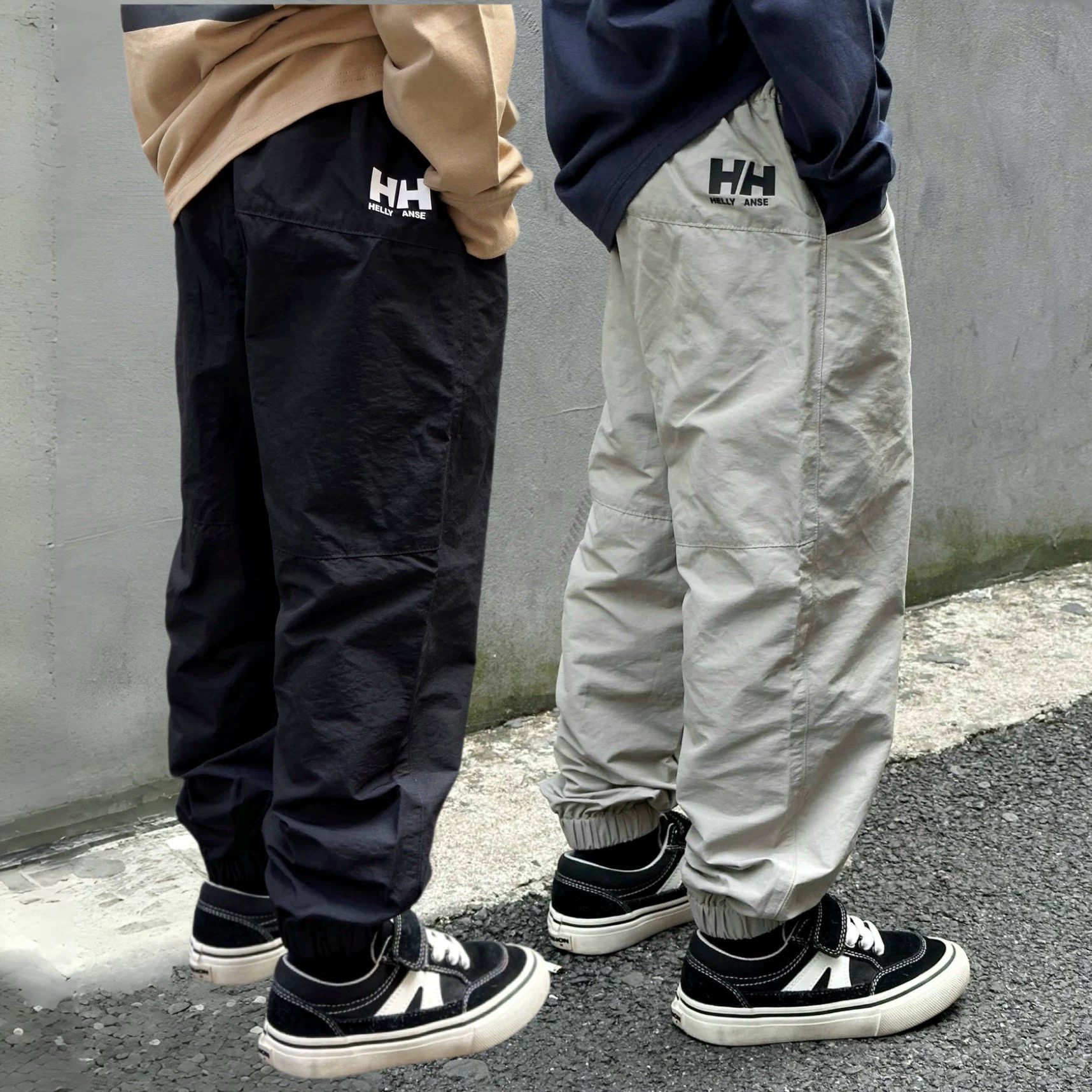 秋帅气浅灰户外工装长裤男童速干