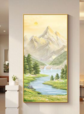 现代简约山水风景装饰画玄关过道