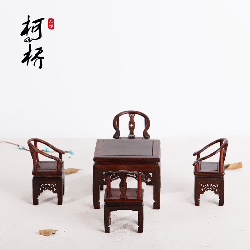 红木工艺品微缩家具模型摆件 实木质红酸枝木雕微型餐桌太师椅在类目 家居饰品, 摆件中 - 来自Buy2taobao.com提供专业的淘宝代购服务