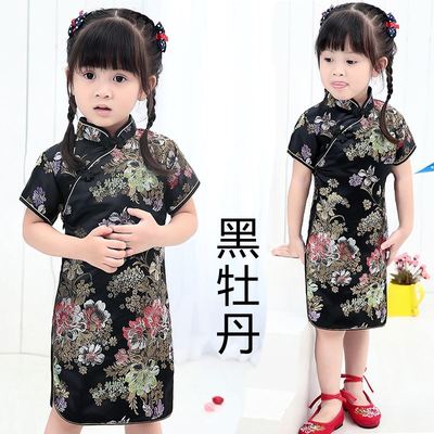 韩版盘扣裙子中式童装
