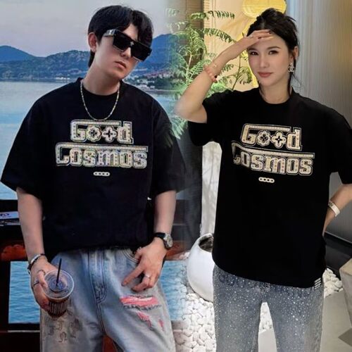 潮牌GOOD26SS时尚宇宙宝石烫钻情侣男女同款短袖T恤纯棉重磅320克