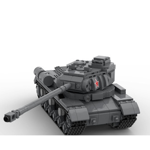 MOC积木军事系列二战IS-2重型坦克模型 小颗粒拼装积木玩具儿童