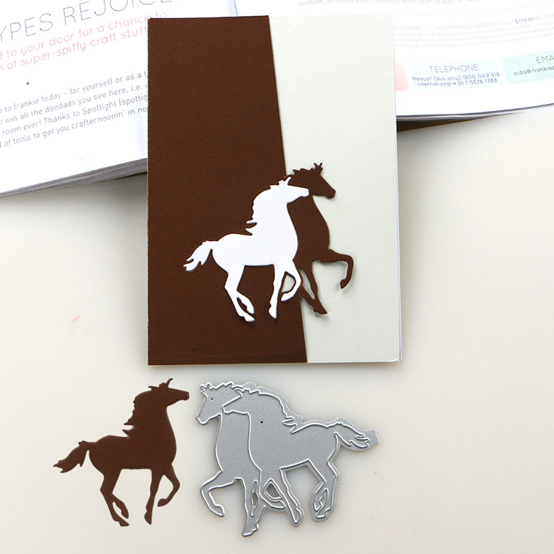 多纷手作切割模板DIY刀模cutting die滚花机纸艺机两匹奔马手工