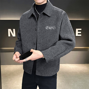 店主风毛呢大衣秋冬韩版双面呢休闲刺绣夹克 D203-68334P335控599