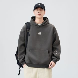 潮牌宽松高级感帽衫 款 情侣外套上衣 重磅连帽卫衣男秋冬季 美式