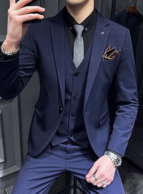24春季新男套装纯色商务正装韩版西装男士西服A311-SJT9888-P265