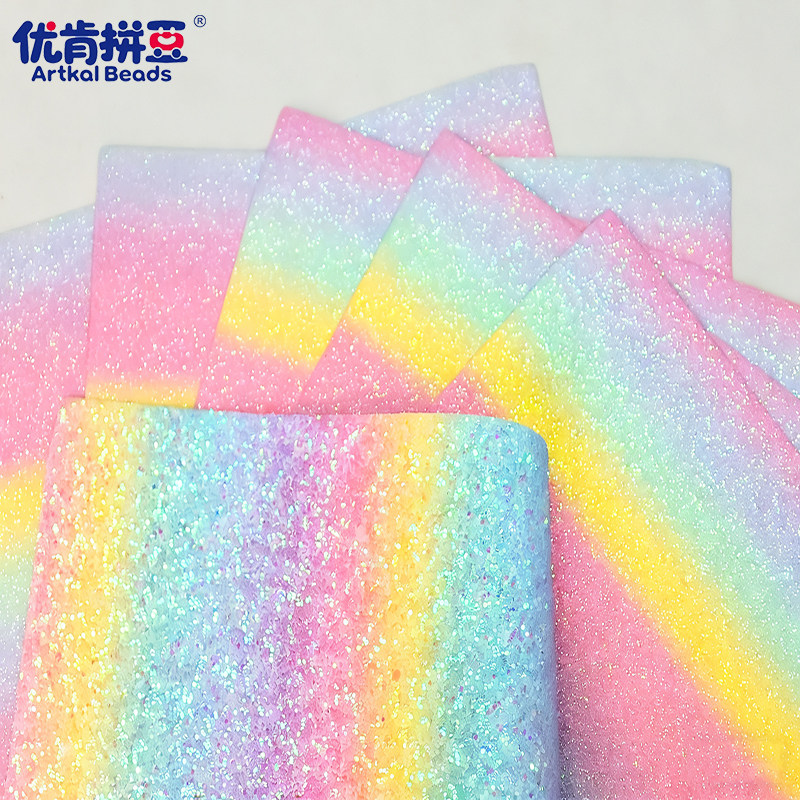 拼豆彩虹闪粉格力特烫布特殊烫纸图片