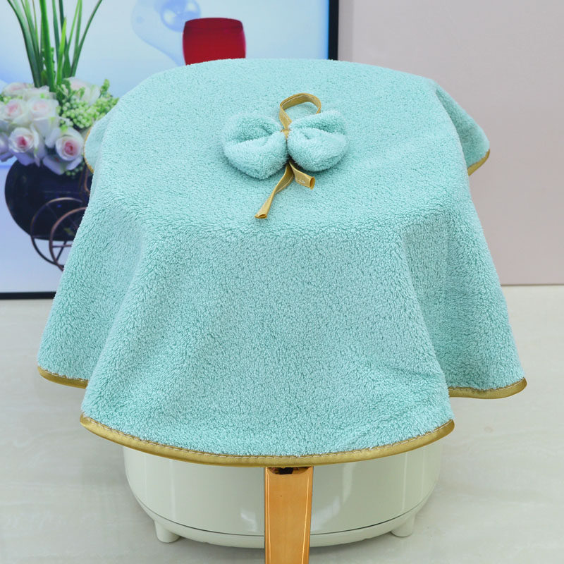 多用巾蝴蝶结珊瑚绒圆形盖巾厨房小家电空气炸锅防尘罩手巾抹布