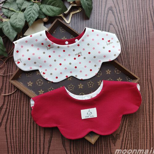 宝宝A类纯棉双面图案加宽口水巾