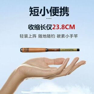 便携钓鱼竿超短节24cm超轻超细手竿袖珍迷你马口微物竿溪流杆虾竿