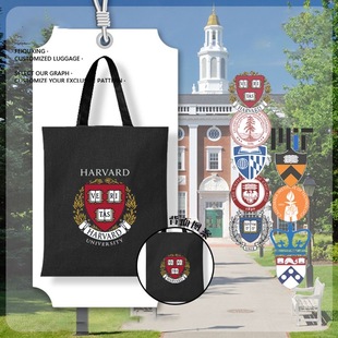 哈佛大学麻省理工芝加哥斯坦福学校帆布包袋手提学生书包单肩背包