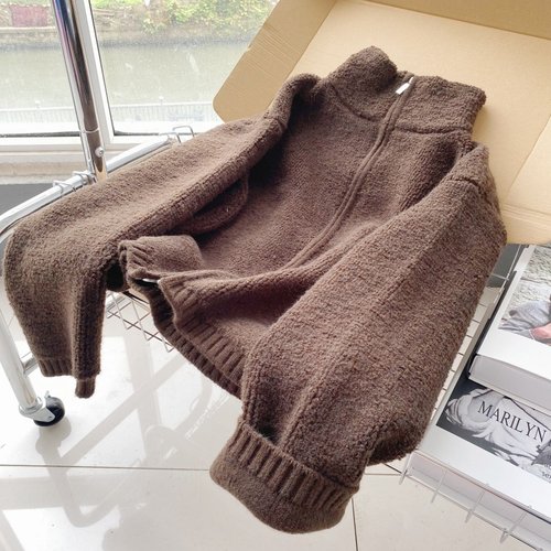 冬季款绵羊毛针织立领拉链毛衣