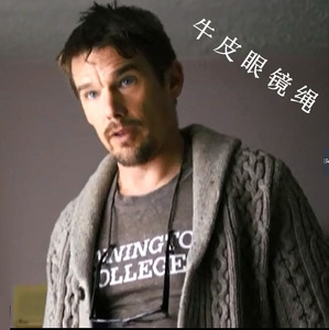 纯手工牛皮绳伊桑·霍克同款眼镜链子 老花镜防滑挂绳包邮