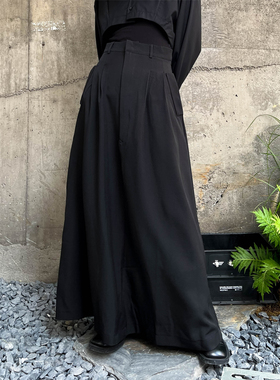Luciferous 原创设计感秋冬半身裙垂感高腰拖地长裙气质a字大摆裙