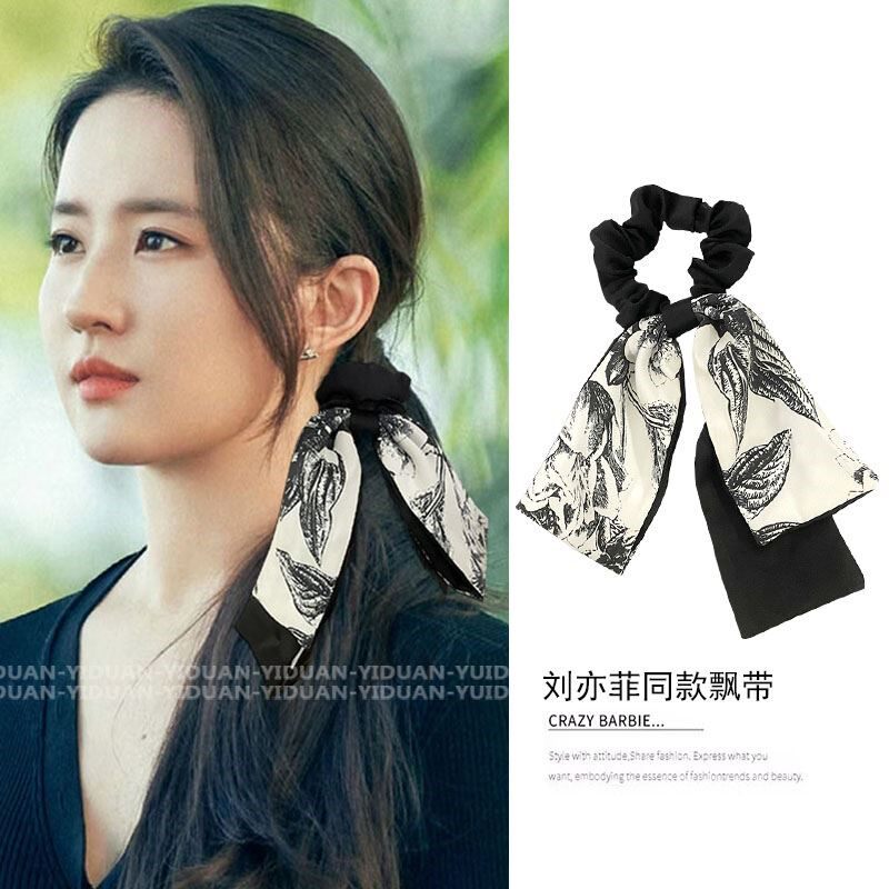 玫瑰的故事刘亦菲同款发带绑发扎马尾国风新中式大肠发圈飘带头饰