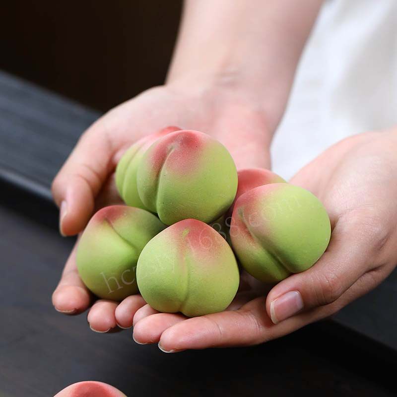 宜兴紫砂茶宠桃子仿生寿