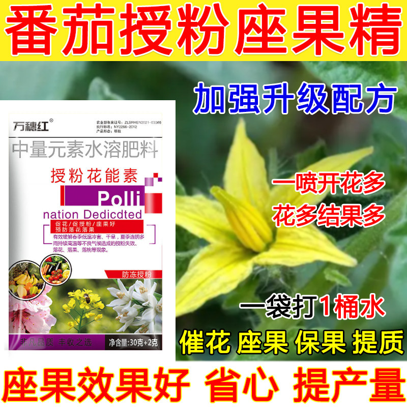 番茄授粉坐果精番茄授粉保花保果防落果肥料防畸瓜果蔬菜座果肥料