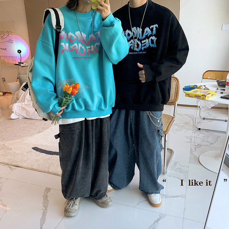 817-A2826趣味印花卫衣圆领秋季潮流宽松chic套头上衣P35X49,男装卫衣,星座803
