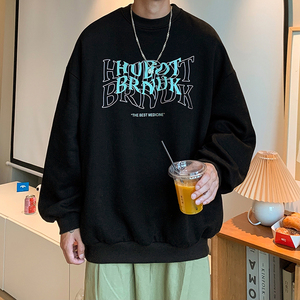 817-A2828 圆领卫衣男秋季潮牌ins百搭宽松bf字母印花上衣P35X49图片