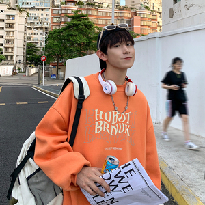 817-A2828 圆领卫衣男潮牌秋季ins百搭宽松bf字母印花上衣P35X49图片
