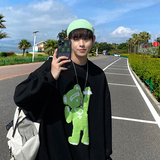 817-A2853小熊圆领卫衣潮牌秋季宽松上衣网红超火情侣外套P45X58，女装短外套，星座803