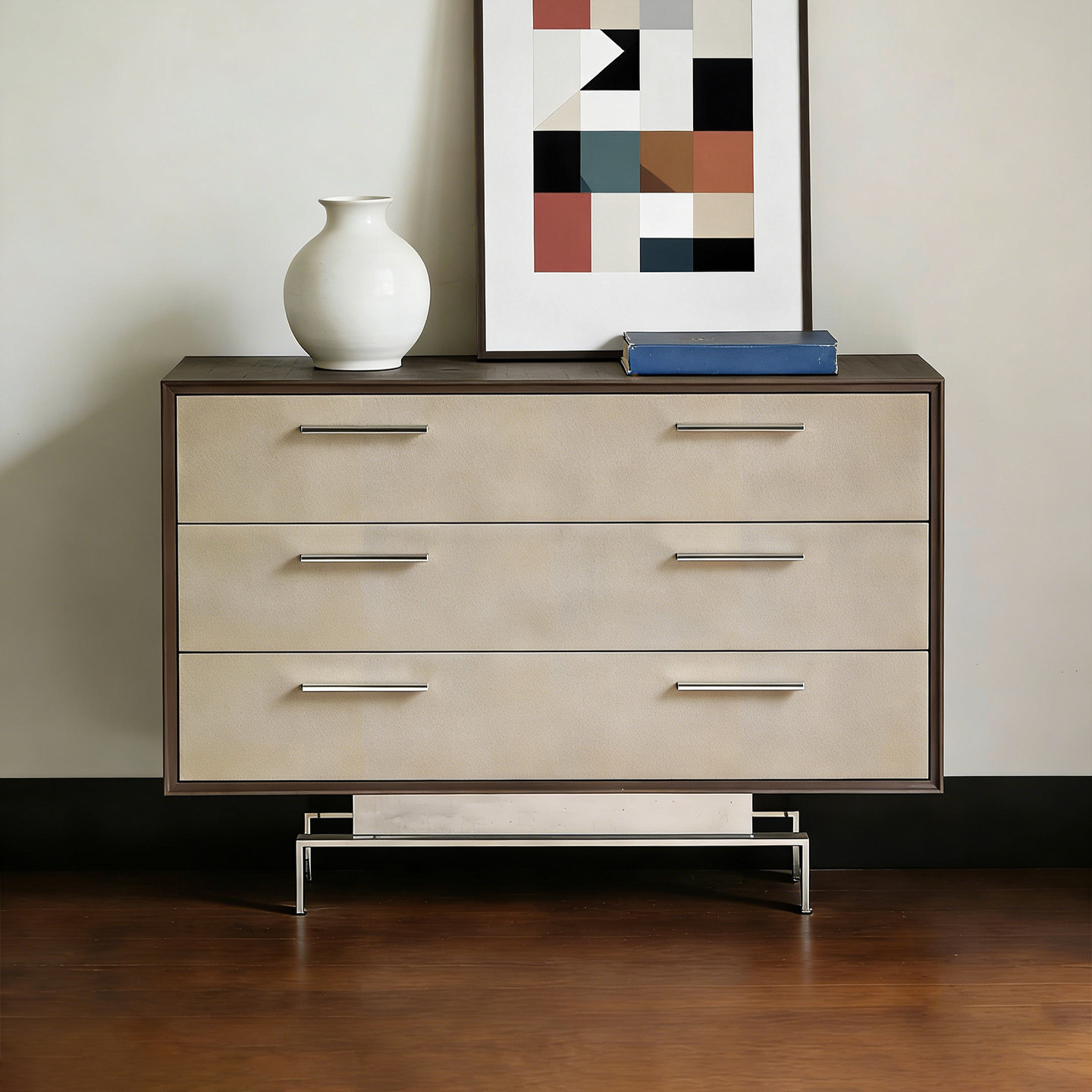 Novanta/北欧表情中古复古奥尔多皮革餐边柜客厅抽屉斗柜卧室衣柜