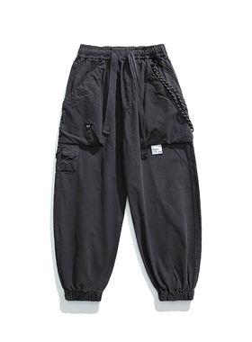 潮牌美式工装裤男高街ins国潮宽松直筒裤子设计感休闲长裤男秋季