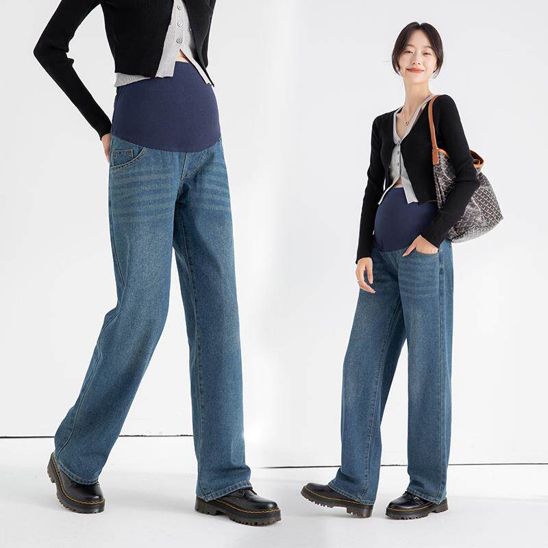 孕妇裤春秋款外穿2024新款阔腿裤秋季小个子休闲裤秋冬加绒长裤