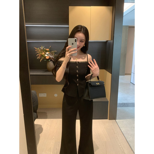 XINYI【优雅印象】夏季织带拼接弹力小衫显瘦百搭上衣X626C02616