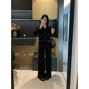 麻豆画报 显瘦套装 冬季 高腰长裤 女X625A21268 针织上衣 XINYI