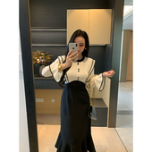 秋季 XINYI 女主光环 荷叶边假两件拼接连衣裙收腰显瘦气质裙