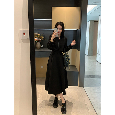 XINYI【细腰陷阱】秋冬空气层假两件连衣裙收腰显瘦弹力气质裙