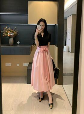 XINYI【玫瑰人生】夏季薄款西装上衣+高腰半裙显瘦套装X625A08934