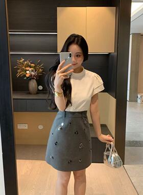 XINYI【爱尔兰序曲】夏季衬衫+半裙套装女X625C09135/X625A08673