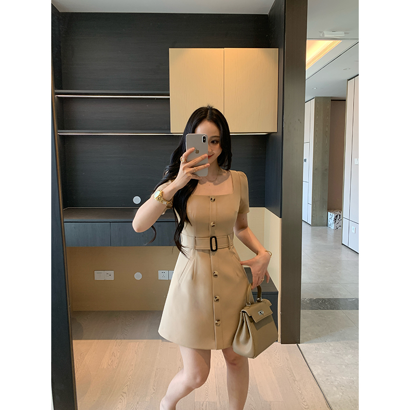 XINYI【巴黎旧梦】春夏高级西装连衣裙收腰显瘦气质裙X625Q03693